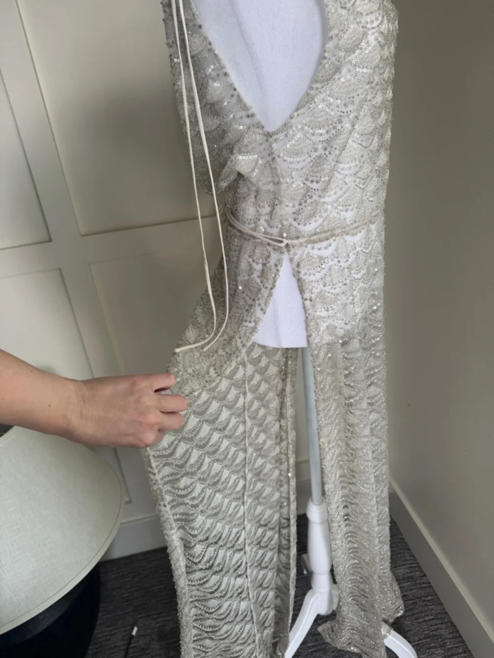 Reformation Champagne Beaded Maxi Dress - Picture 9 of 14